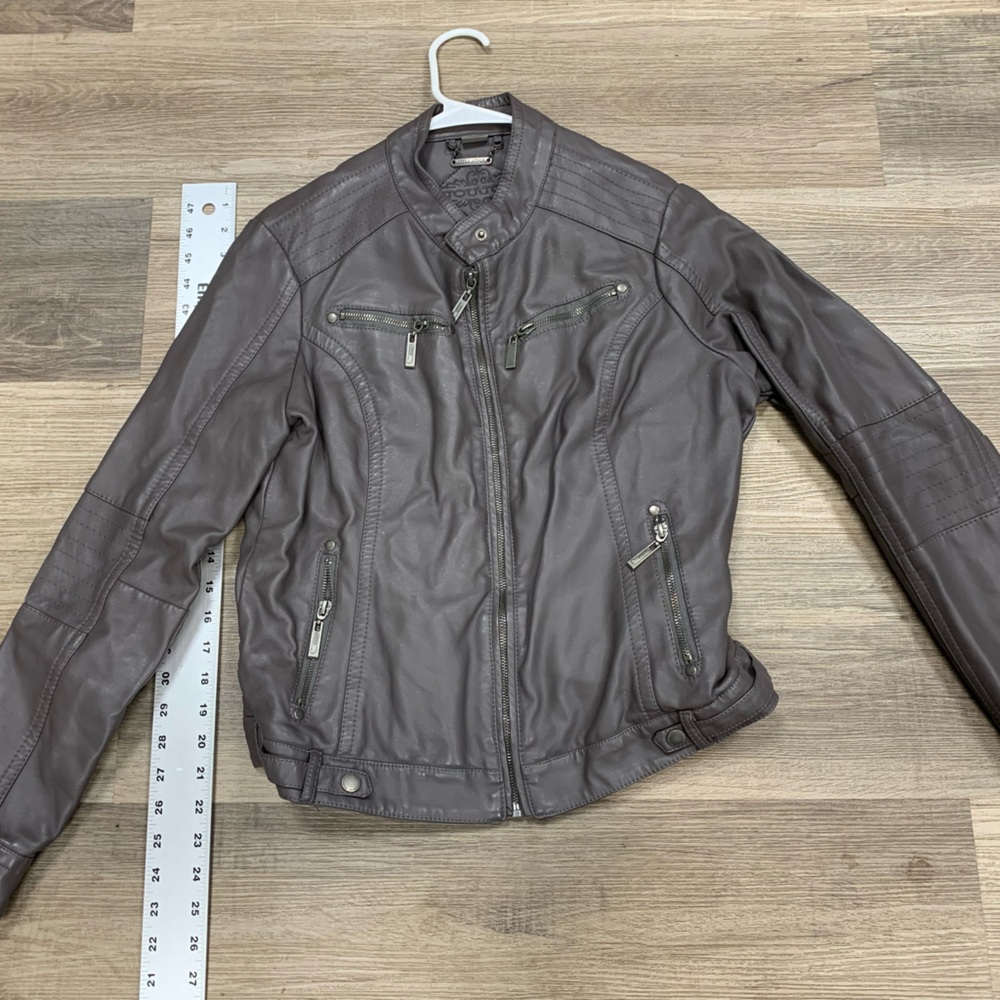 Jou Jou Taupe Faux Leather Jacket